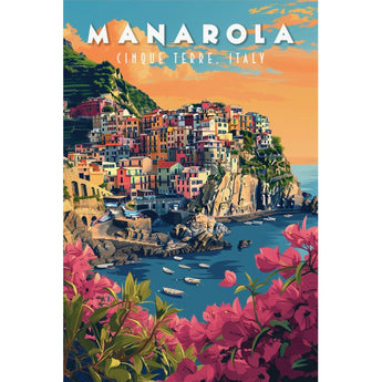 Cinque Terre Manarola Village Travel Print - Vacation Art Boutique