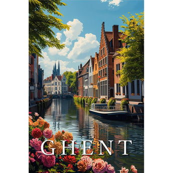 Ghent Canal House Travel Print - Vacation Art Boutique