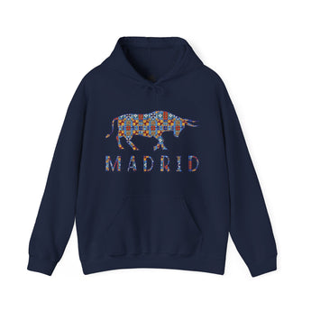 Madrid Graphic Print Bull Hoodie - Vacation Art Boutique