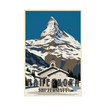 Matterhorn Ski Zermatt Travel Wall Art - Vacation Art Boutique