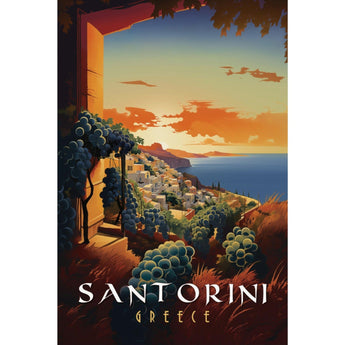 Santorini Vineyard Travel Print - Vacation Art Boutique