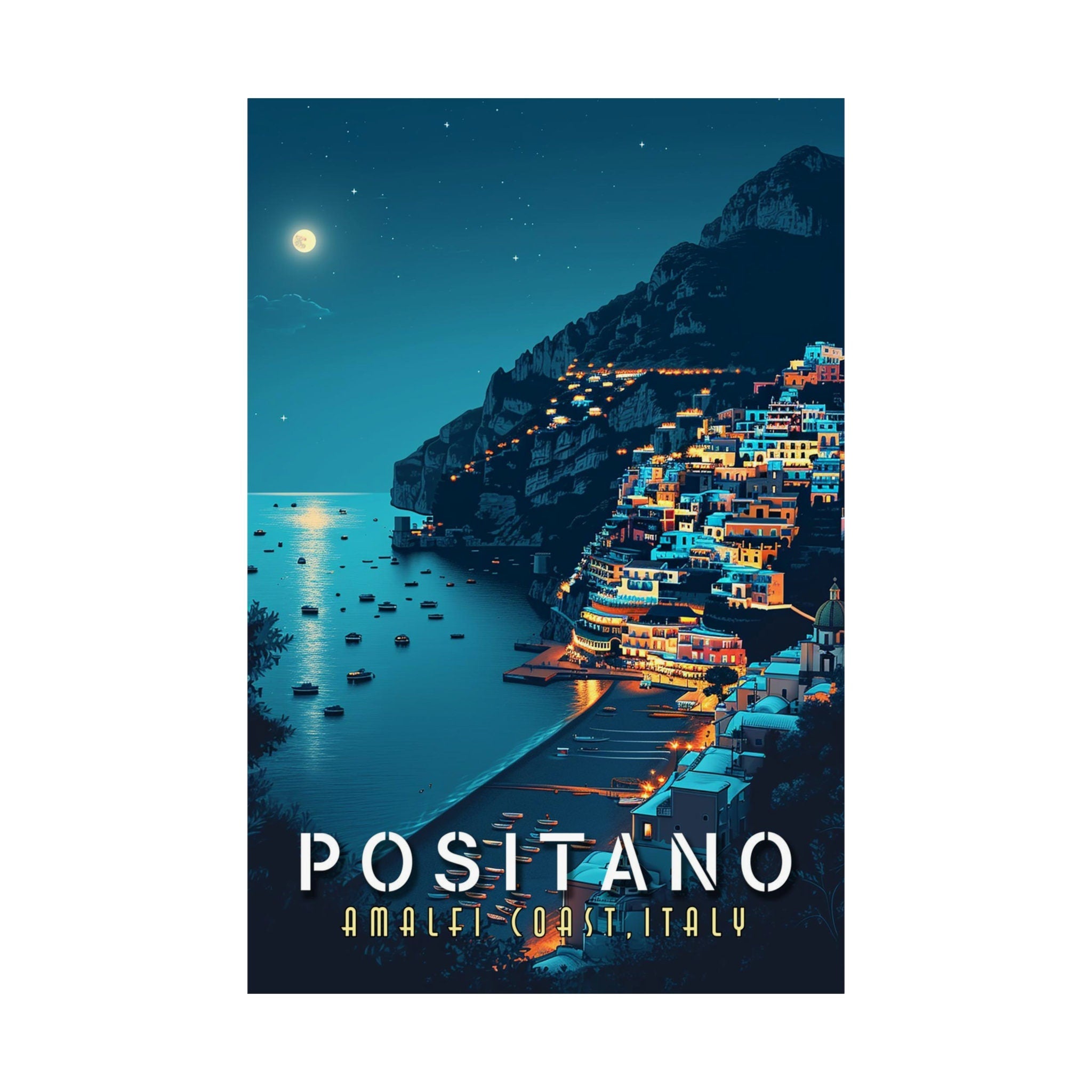 Amalfi Coast Positano Travel Print - Vacation Art Boutique