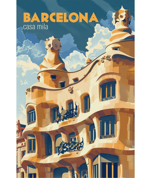 Barcelona Casa Mila Matte Wall Print - Vacation Art Boutique