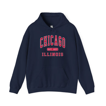 Chicago, Illinois Athletic Travel Hoodie - Vacation Art Boutique
