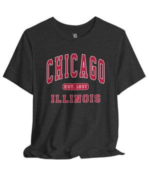 Chicago, Illinois Athletic Vacation T-Shirt - Vacation Art Boutique