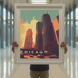 Chicago Skyline Travel Print - Vacation Art Boutique