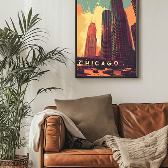 Chicago Skyline Travel Print - Vacation Art Boutique