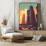 Chicago Skyline Travel Print - Vacation Art Boutique