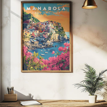 Cinque Terre Manarola Village Travel Print - Vacation Art Boutique