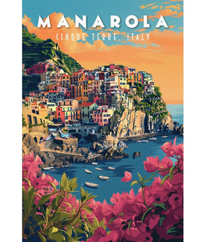 Cinque Terre Manarola Village Travel Print - Vacation Art Boutique