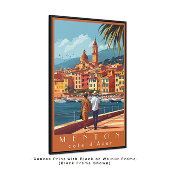 Cote d'Azur Menton Travel Print - Vacation Art Boutique