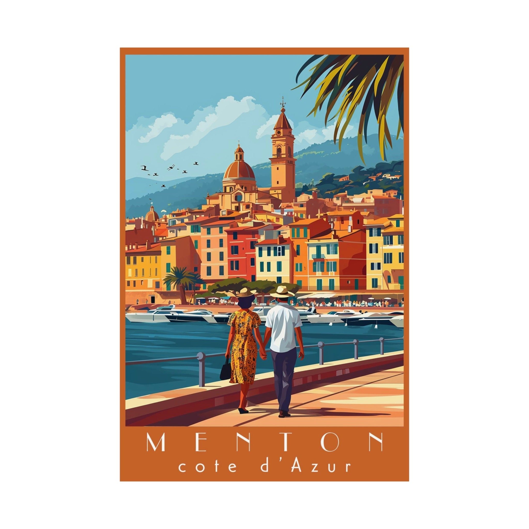 Cote d'Azur Menton Travel Print - Vacation Art Boutique