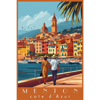 Cote d'Azur Menton Travel Print - Vacation Art Boutique
