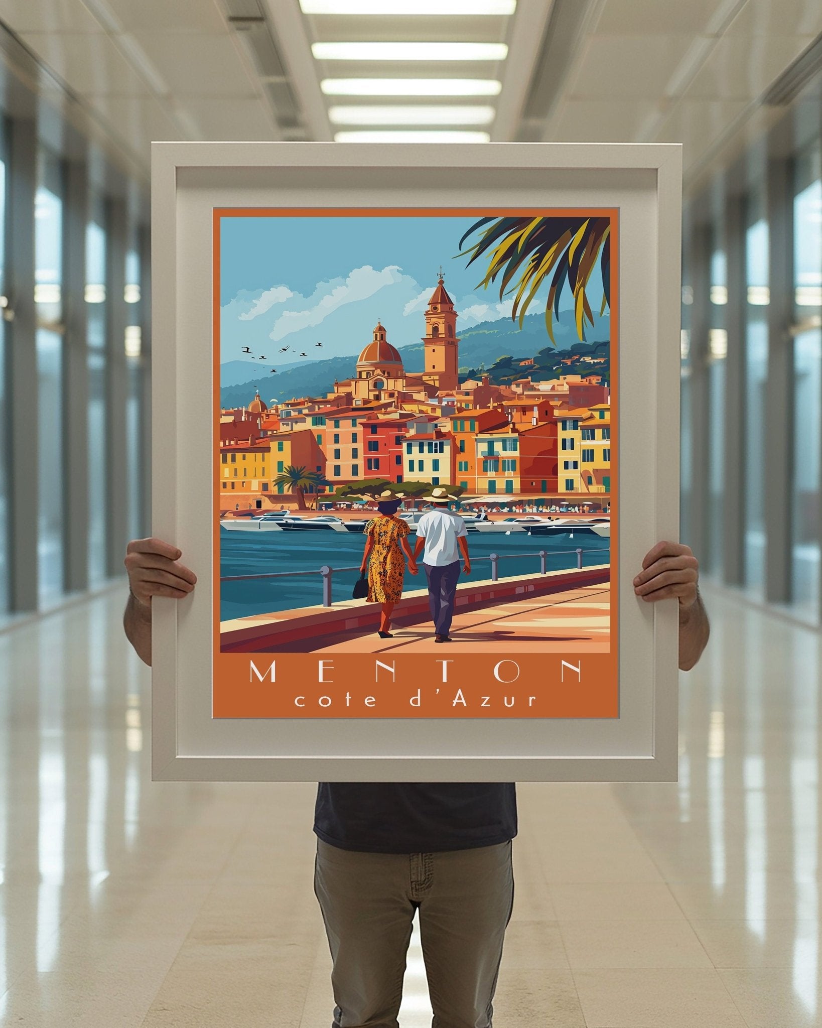 Cote d'Azur Menton Travel Print - Vacation Art Boutique