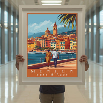 Cote d'Azur Menton Travel Print - Vacation Art Boutique