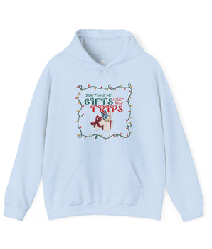 Don't Gift Me Gifts, I Just Need Trips Unisex Cozy Vacation Hoodie - Vacation Art Boutique