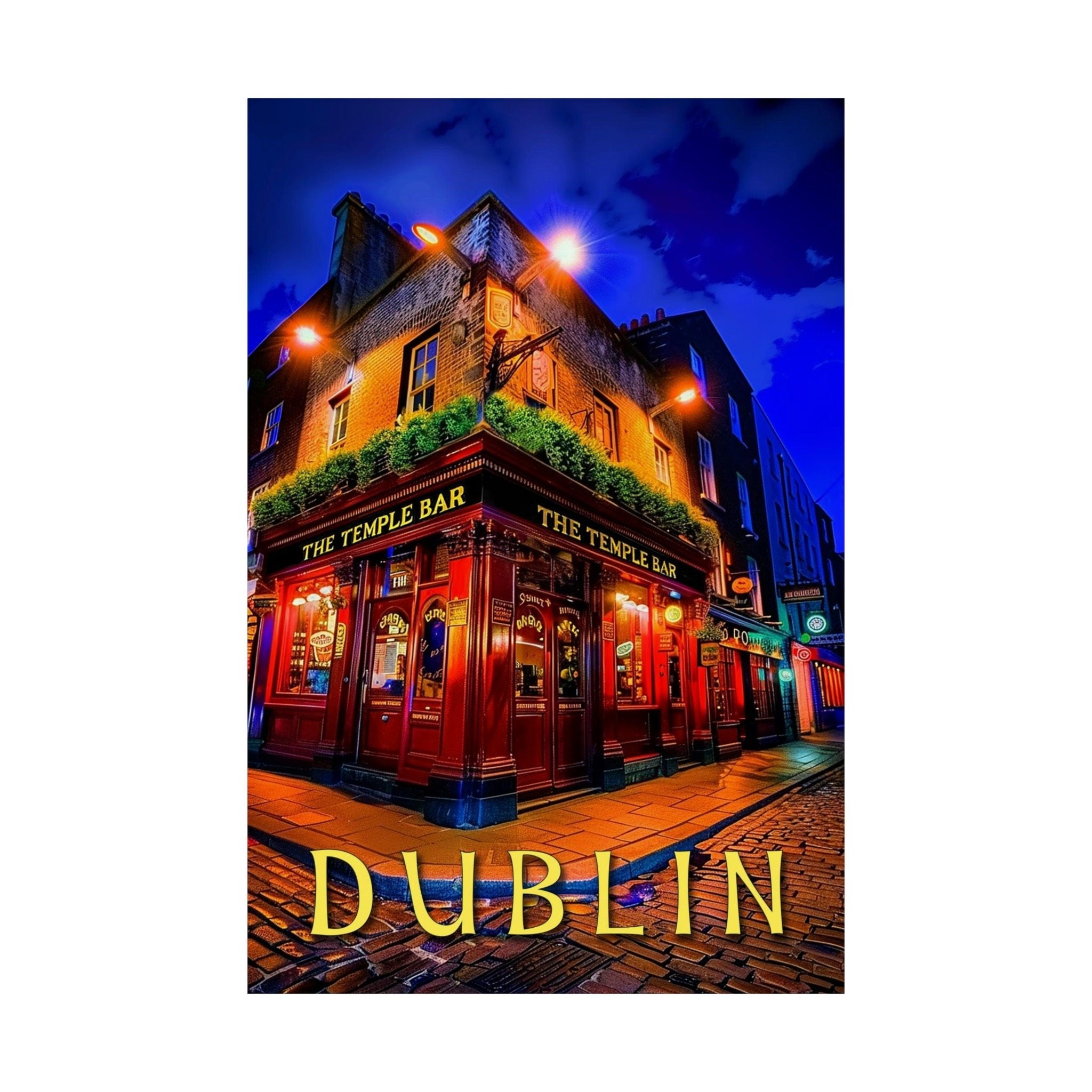 Dublin Temple Bar Travel Print - Vacation Art Boutique