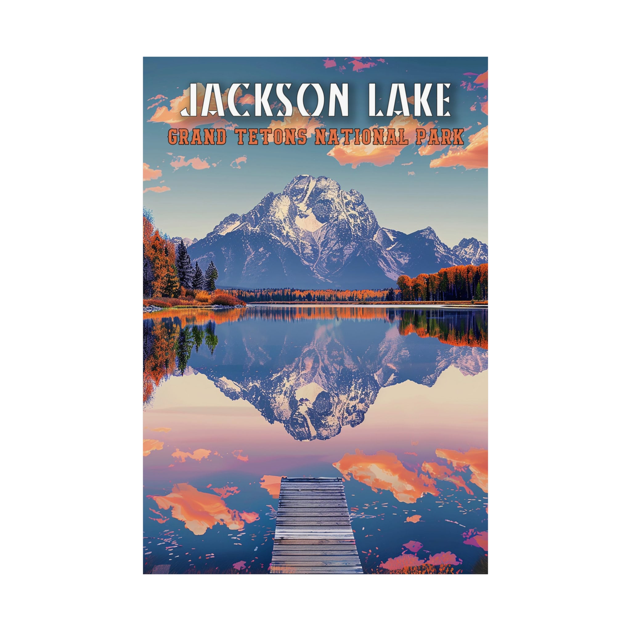 Grand Tetons National Park Jackson Lake Travel Print - Vacation Art Boutique