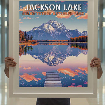 Grand Tetons National Park Jackson Lake Travel Print - Vacation Art Boutique