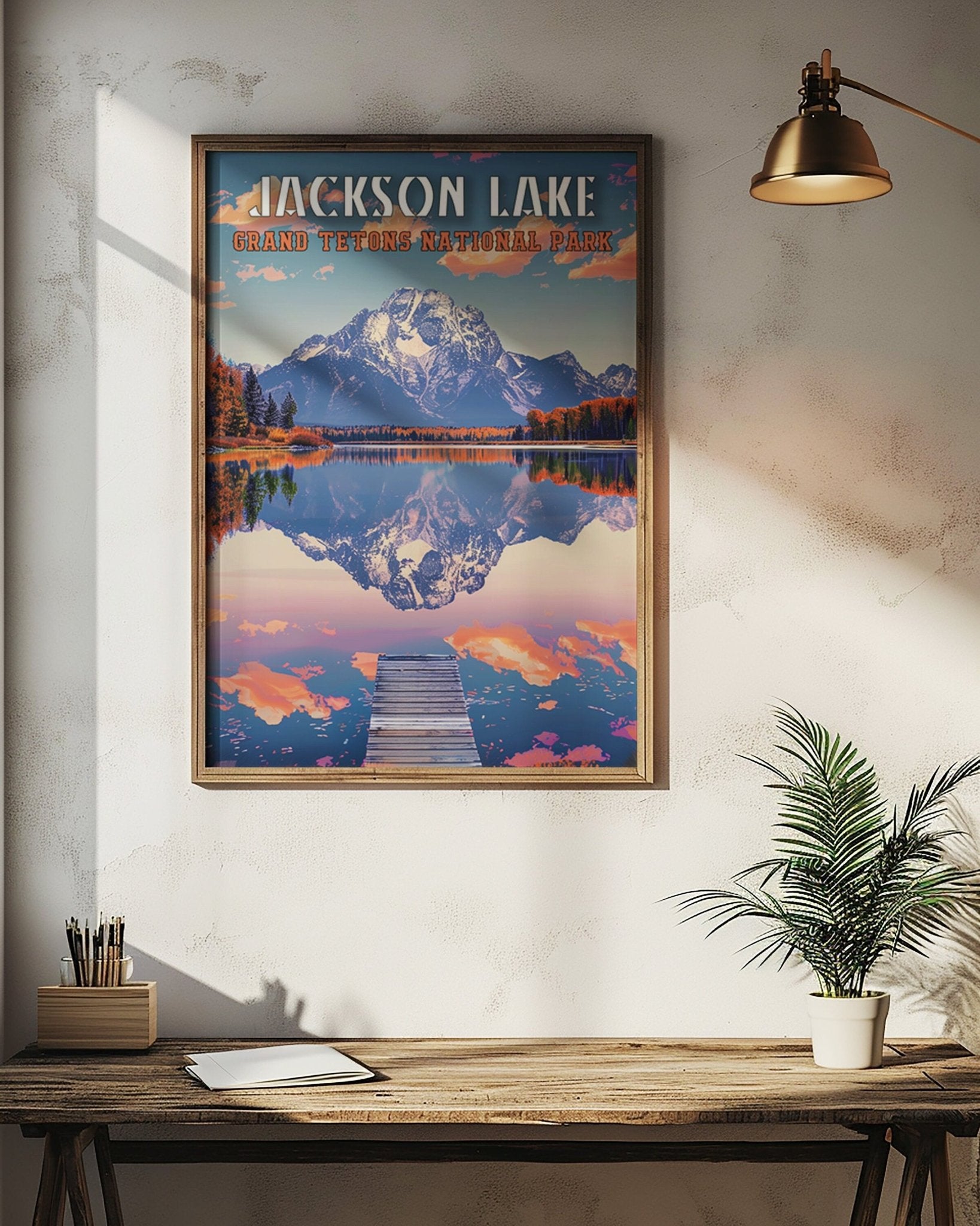 Grand Tetons National Park Jackson Lake Travel Print - Vacation Art Boutique