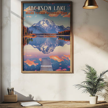 Grand Tetons National Park Jackson Lake Travel Print - Vacation Art Boutique