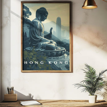 Hong Kong Big Buddha Travel Print - Vacation Art Boutique