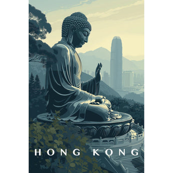 Hong Kong Big Buddha Travel Print - Vacation Art Boutique