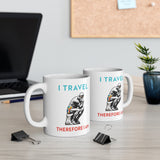 I Travel Therefore I Am Coffee Mug - Vacation Art Boutique