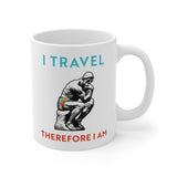 I Travel Therefore I Am Coffee Mug - Vacation Art Boutique