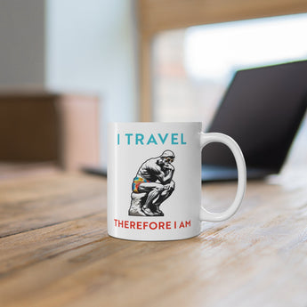 I Travel Therefore I Am Coffee Mug - Vacation Art Boutique