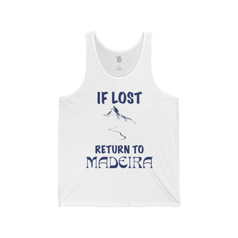 If Lost Return to Madeira Unisex Jersey Tank - Vacation Art Boutique