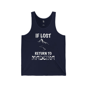 If Lost Return to Madeira Unisex Jersey Tank - Vacation Art Boutique