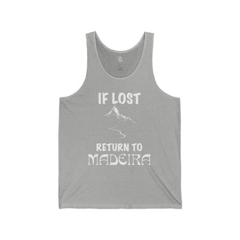 If Lost Return to Madeira Unisex Jersey Tank - Vacation Art Boutique