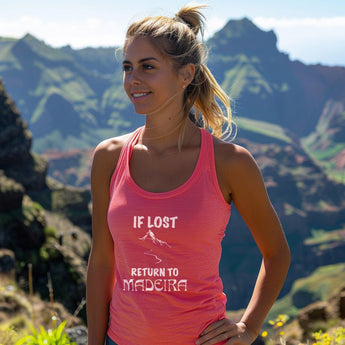 If Lost Return to Madeira Women's Racerback Tank - Vacation Art Boutique