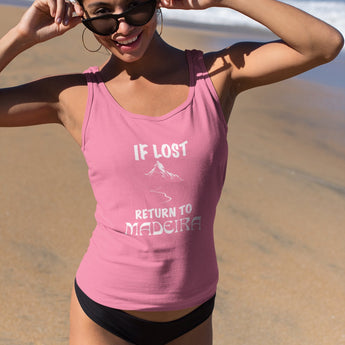 If Lost Return to Madeira Women's Racerback Tank - Vacation Art Boutique