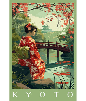 Kyoto Water Garden Travel Print - Vacation Art Boutique