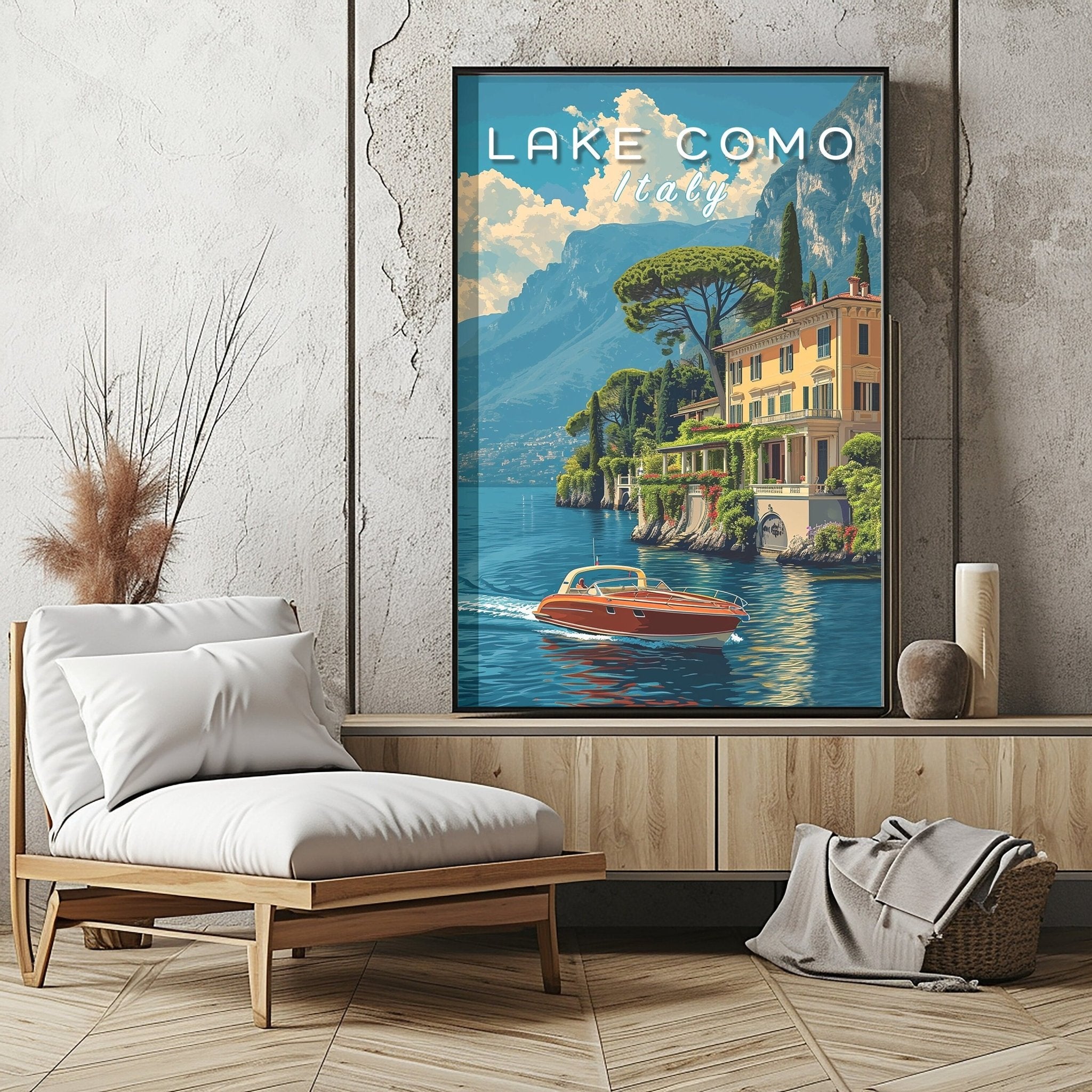 Lake Como Villa Travel Print - Vacation Art Boutique