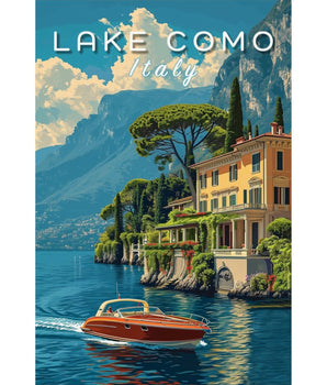 Lake Como Villa Travel Print - Vacation Art Boutique
