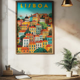 Lisbon Colorful Houses Travel Print - Vacation Art Boutique