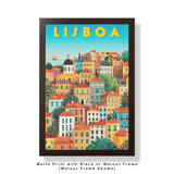 Lisbon Colorful Houses Travel Print - Vacation Art Boutique