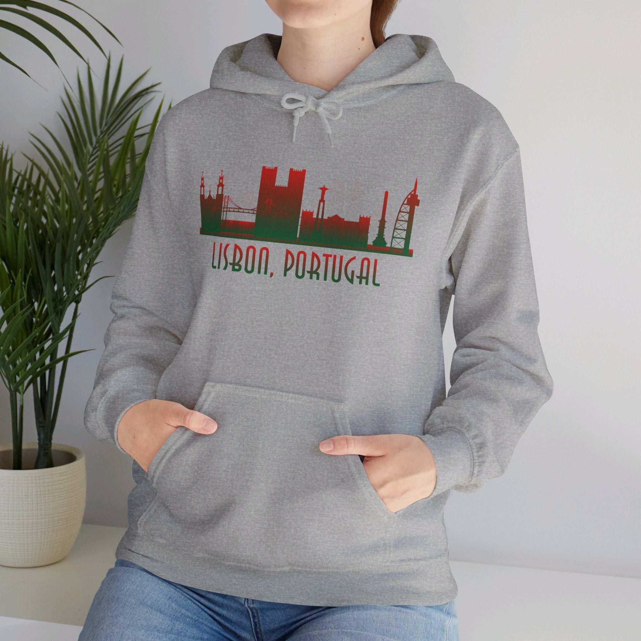 Lisbon Silhouette Skyline Unisex Hoodie - Vacation Art Boutique