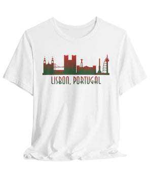 Lisbon Skyline Unisex Vacation Tee - Vacation Art Boutique