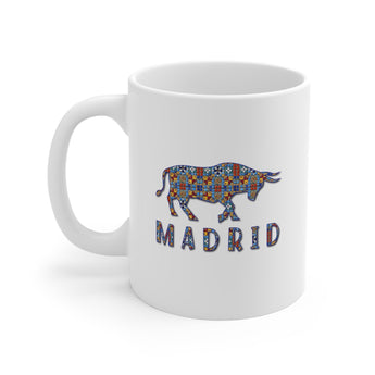 Madrid Bull Graphic Print Mug - Vacation Art Boutique