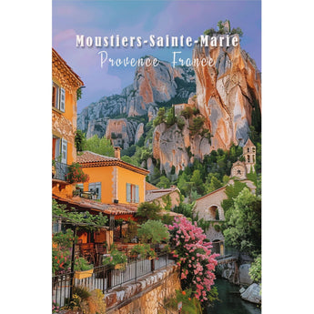 Moustiers - Sainte - Marie Vintage Travel Wall Art - Vacation Art Boutique
