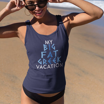 My Big Fat Greek Vacation Women's Racerback Tank - Vacation Art Boutique