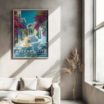 Mykonos City Travel Print - Vacation Art Boutique