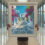 Mykonos City Travel Print - Vacation Art Boutique