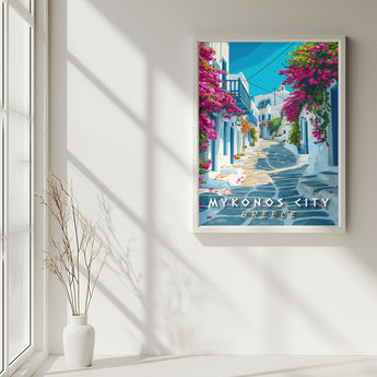 Mykonos City Travel Print - Vacation Art Boutique