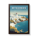 Mykonos White Washed Village Travel Print - Vacation Art Boutique