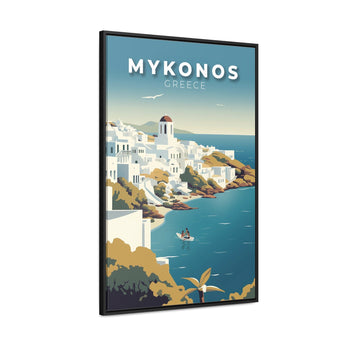 Mykonos White Washed Village Travel Print - Vacation Art Boutique